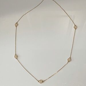 Kate Spade Costume Gold Tone Necklace with Crystal Circles
